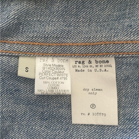 Rag & Bone denim/ leather sleeve jacket size s - Picture 9 of 16